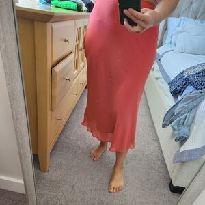 Nordstrom rack Elegant Coral Midi Skirt